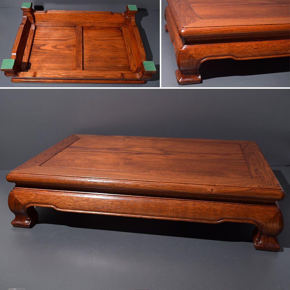 唐木 花梨 栽台 花台 香炉台 平卓 木工 工芸品 ディスプレイ 横幅:約