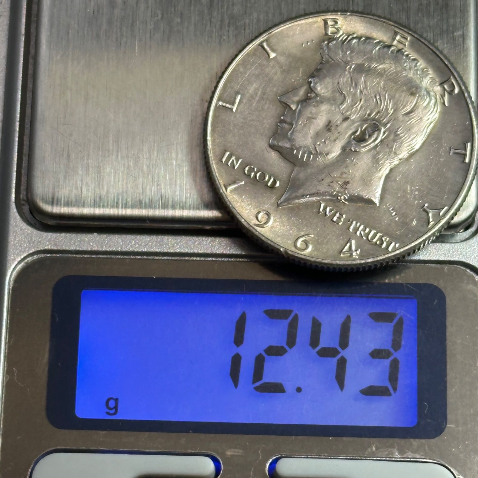 銀貨】1964年 アメリカ ケネディ ハーフダラー 銀90％ 初年号／J.F.