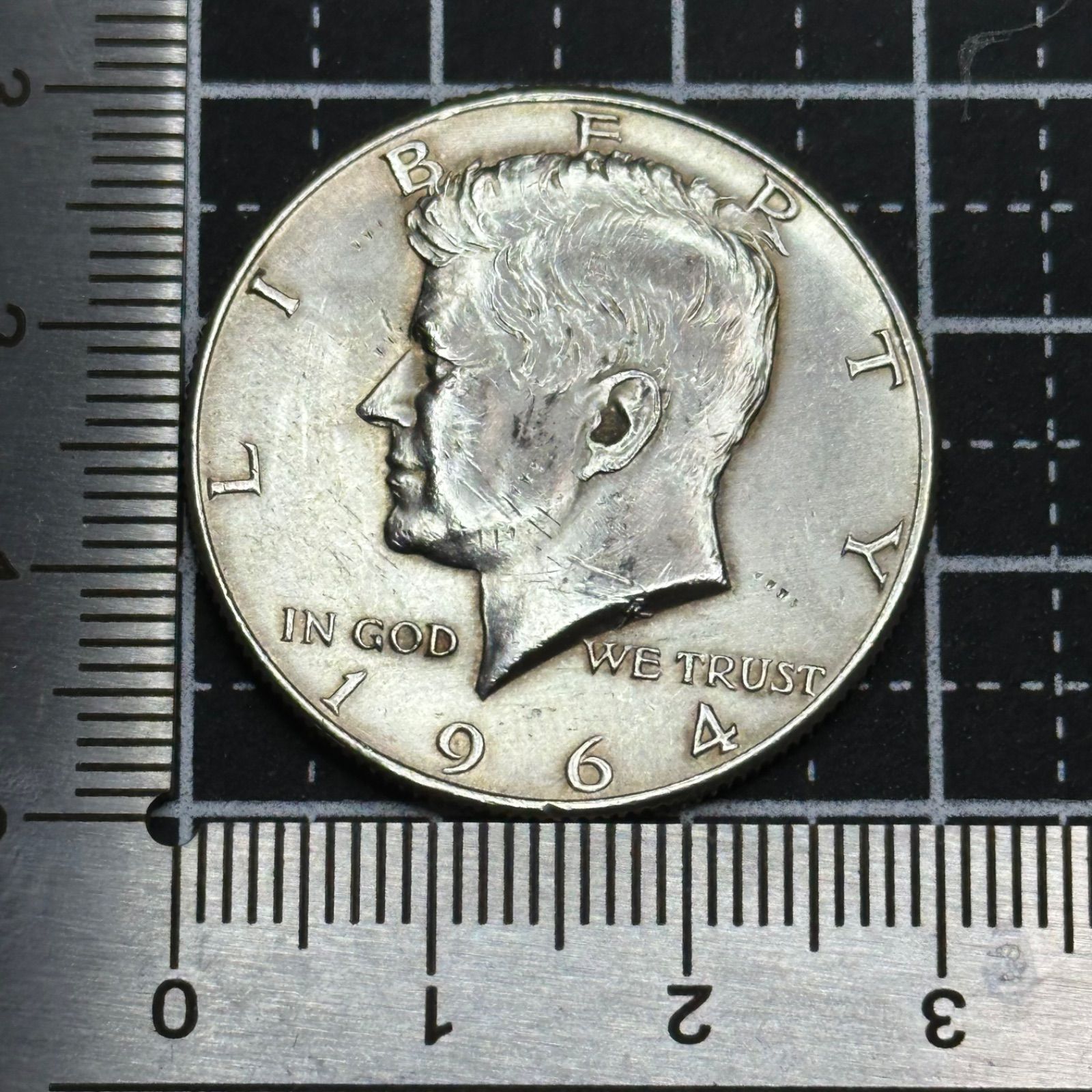 銀貨】1964年 アメリカ ケネディ ハーフダラー 銀90％ 初年号／J.F.