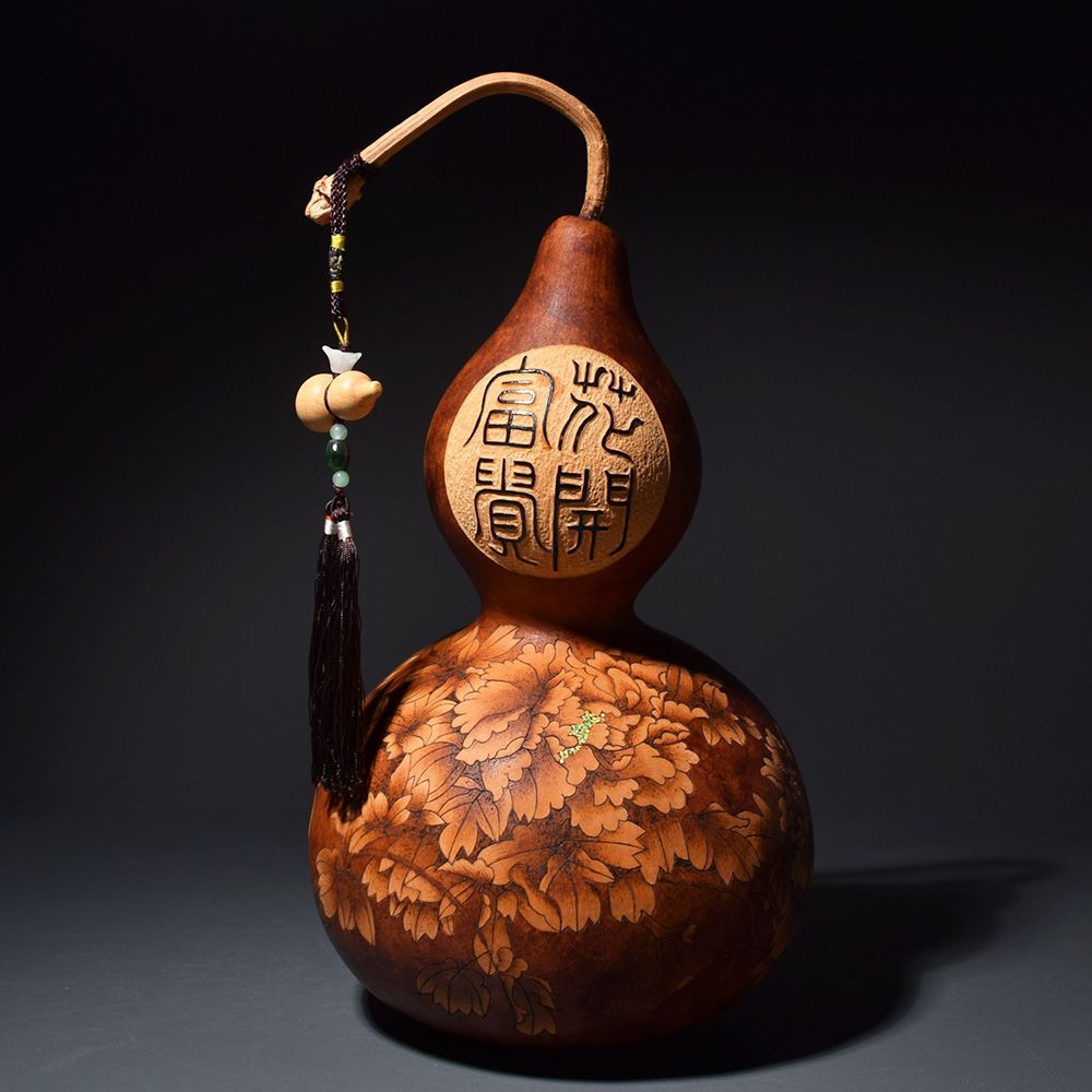 台湾 杉林葫蘆工藝行 何明賢 瓢箪 ひょうたん 烙画 置物 茶道具 時代