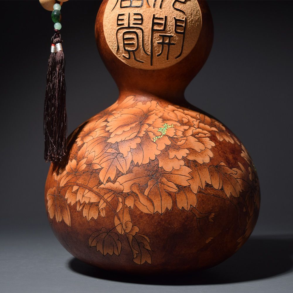 台湾 杉林葫蘆工藝行 何明賢 瓢箪 ひょうたん 烙画 置物 茶道具 時代