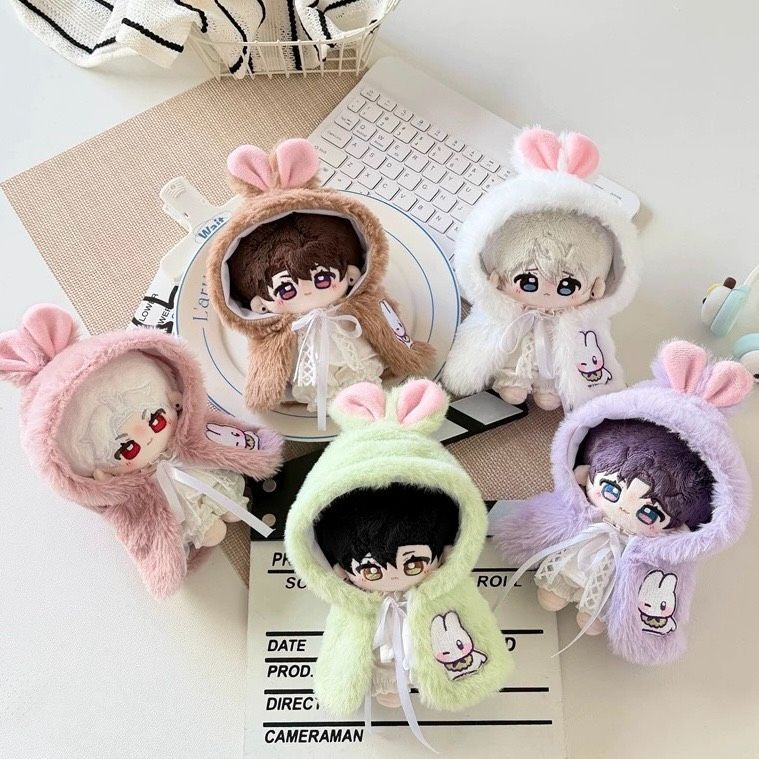 ぬいぐるみ ぬい服 10cm うさぎ うさ耳 ポンチョ マント モコモコ