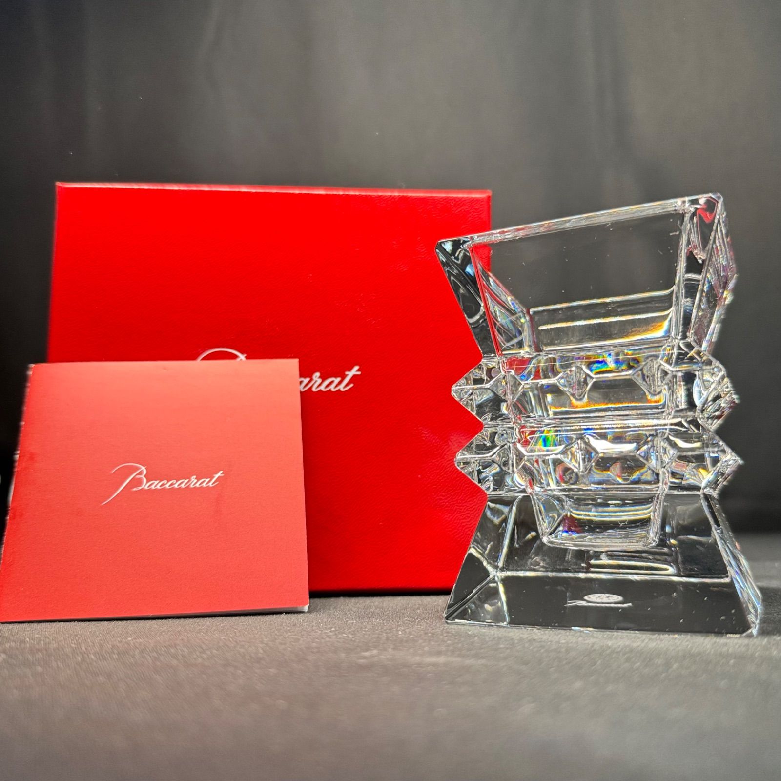 F037 Baccarat バカラ コロンビーヌ フラワーベース 花瓶 小物入れ 箱