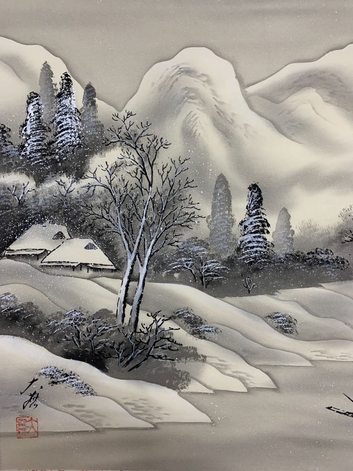 掛け軸】288 福永大蕪「水墨山水」#茶掛 #掛軸 #古美術 #骨董 #お