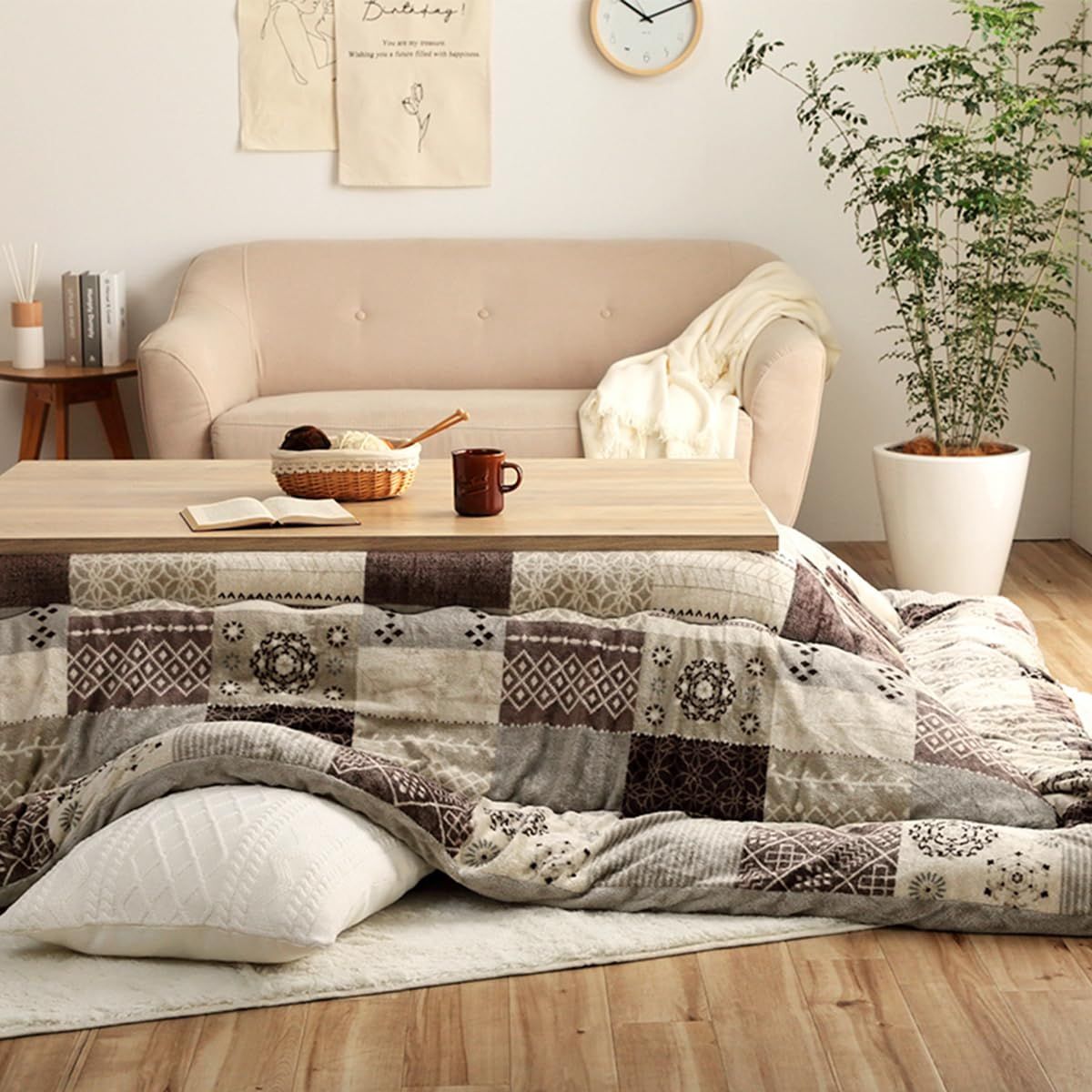 新品 イケヒコ こたつ 掛け布団 撥水スターシャ 約205×205cm ベージュ