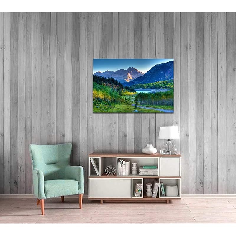新品】 山 森 アートパネル 森林 緑色 自然風景 ポスター 風景画