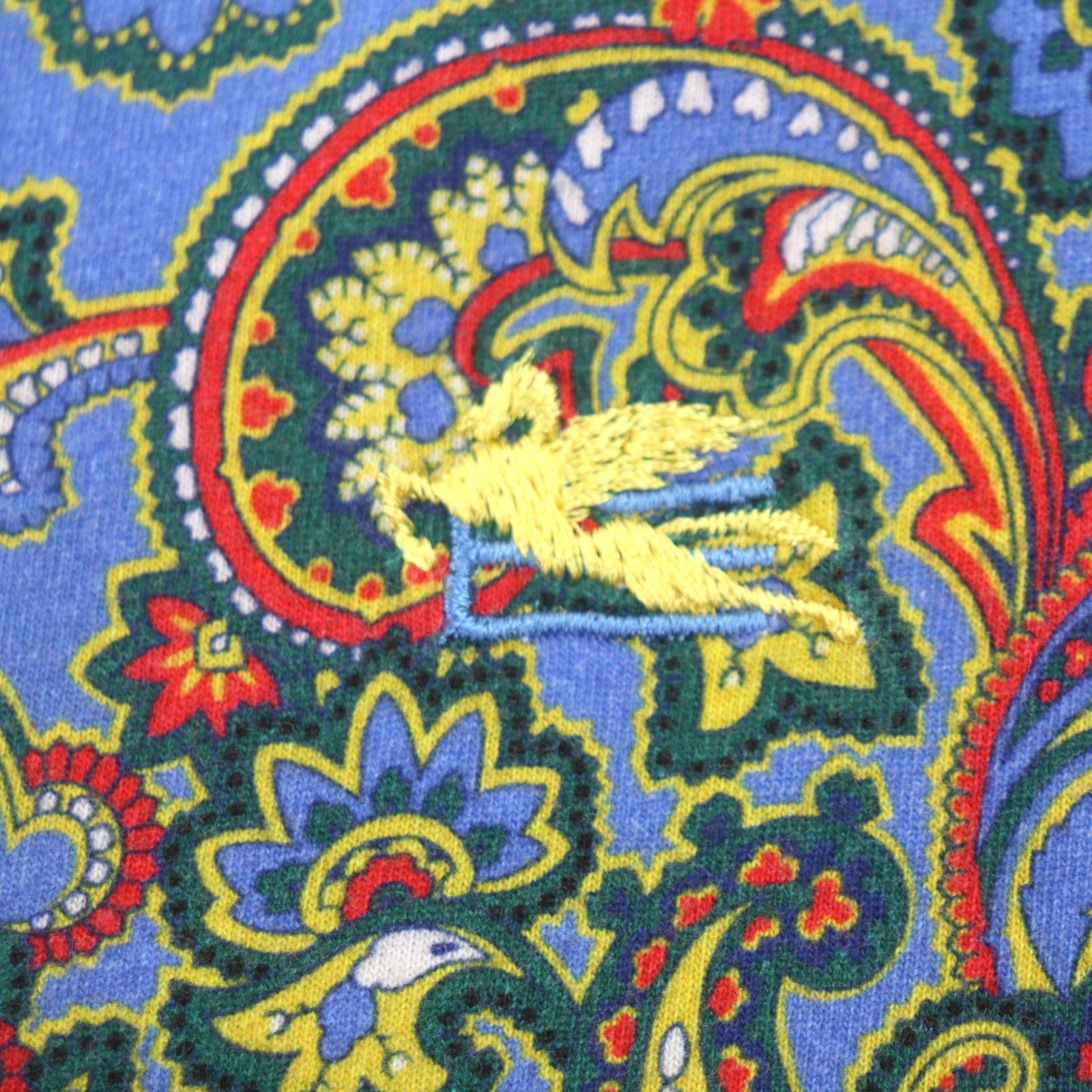 美品▽ETRO エトロ 211-14516-9479 コットン100% ペイズリー柄 ロゴ