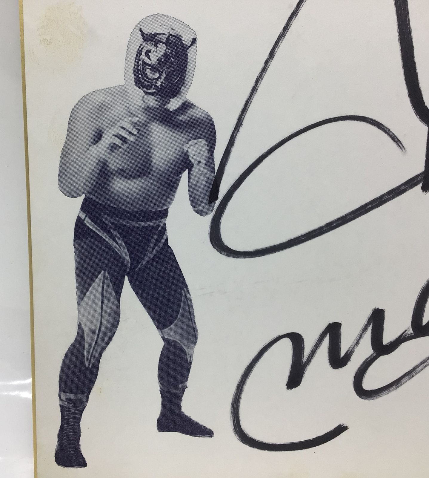 2157 【印刷入り】 2代目 タイガーマスク 直筆サイン色紙 三沢光晴