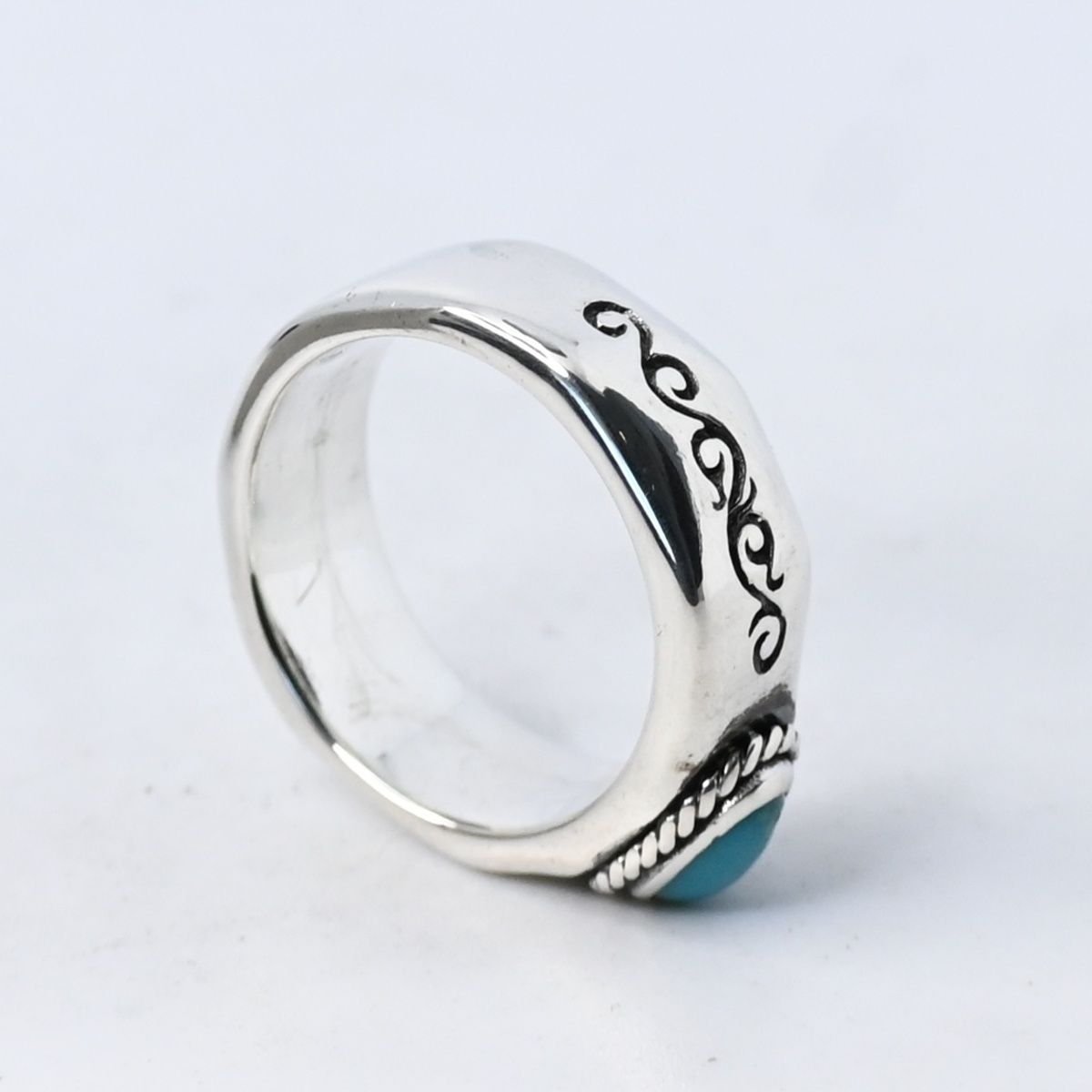 研磨済】SAAD ターコイズ リング 7号 シルバー925 太陽神 サード