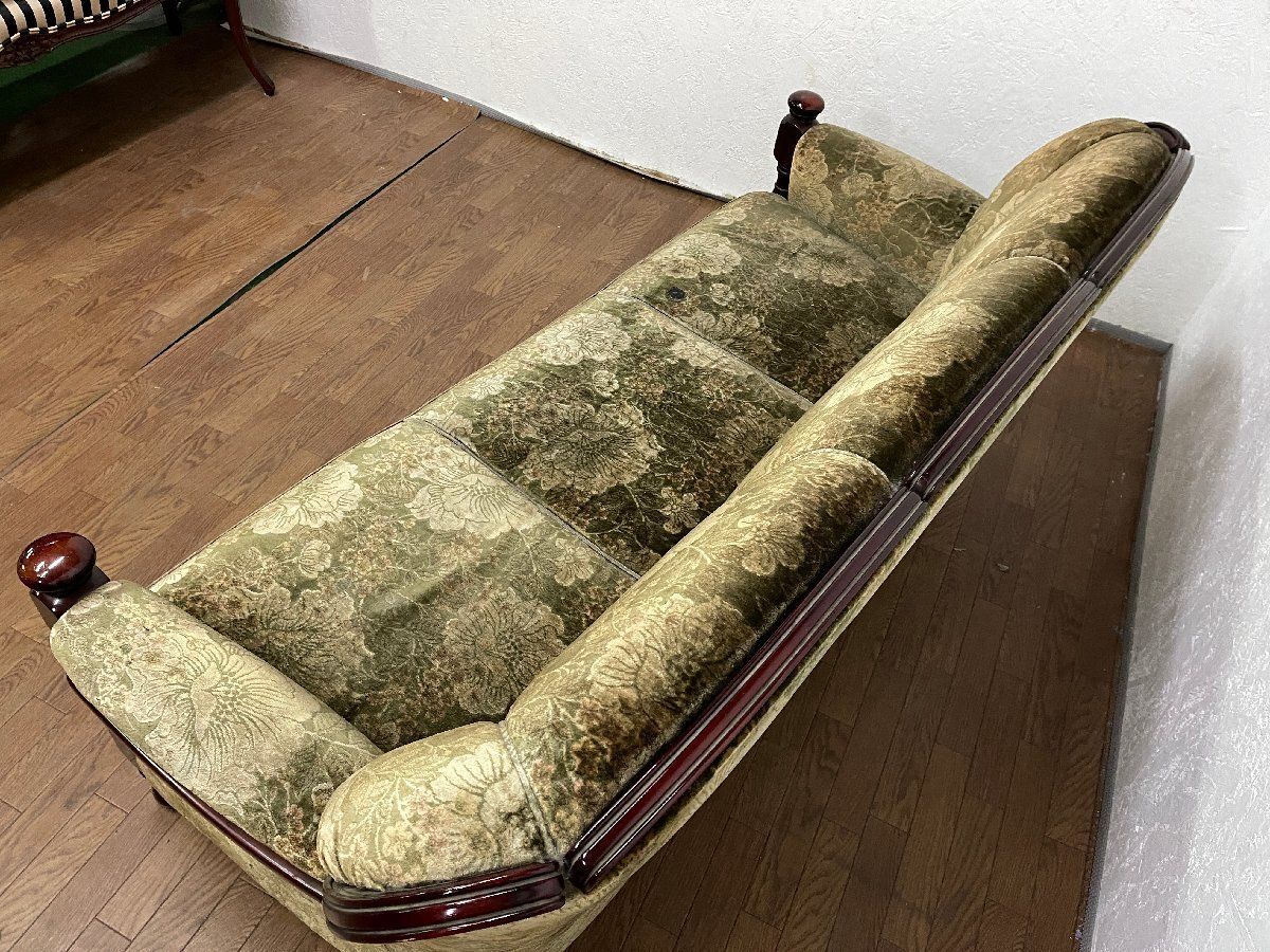 ○カリモク karimoku コロニアル 金華山 花柄3人掛けソファ 3P 三人