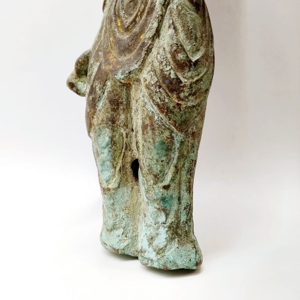 観音菩薩立像 骨董 古美術 金銅 銅に鍍金 観音様 仏像 アンティーク