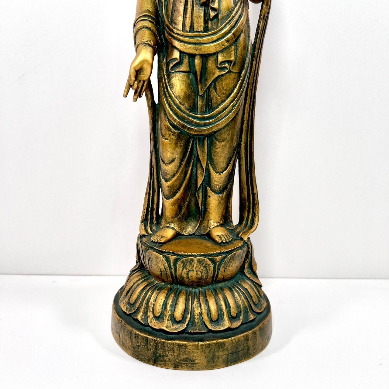 聖観世音菩薩像 北村西望 謹作 ブロンズ像 銅塗金 仏像 133 / 1000