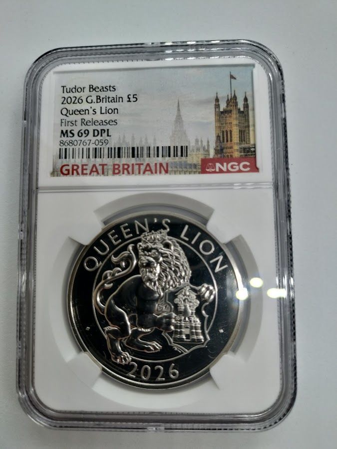 NGC MS69 DPL 2026年 イギリス 5PD クイーンズ ライオン チューダー
