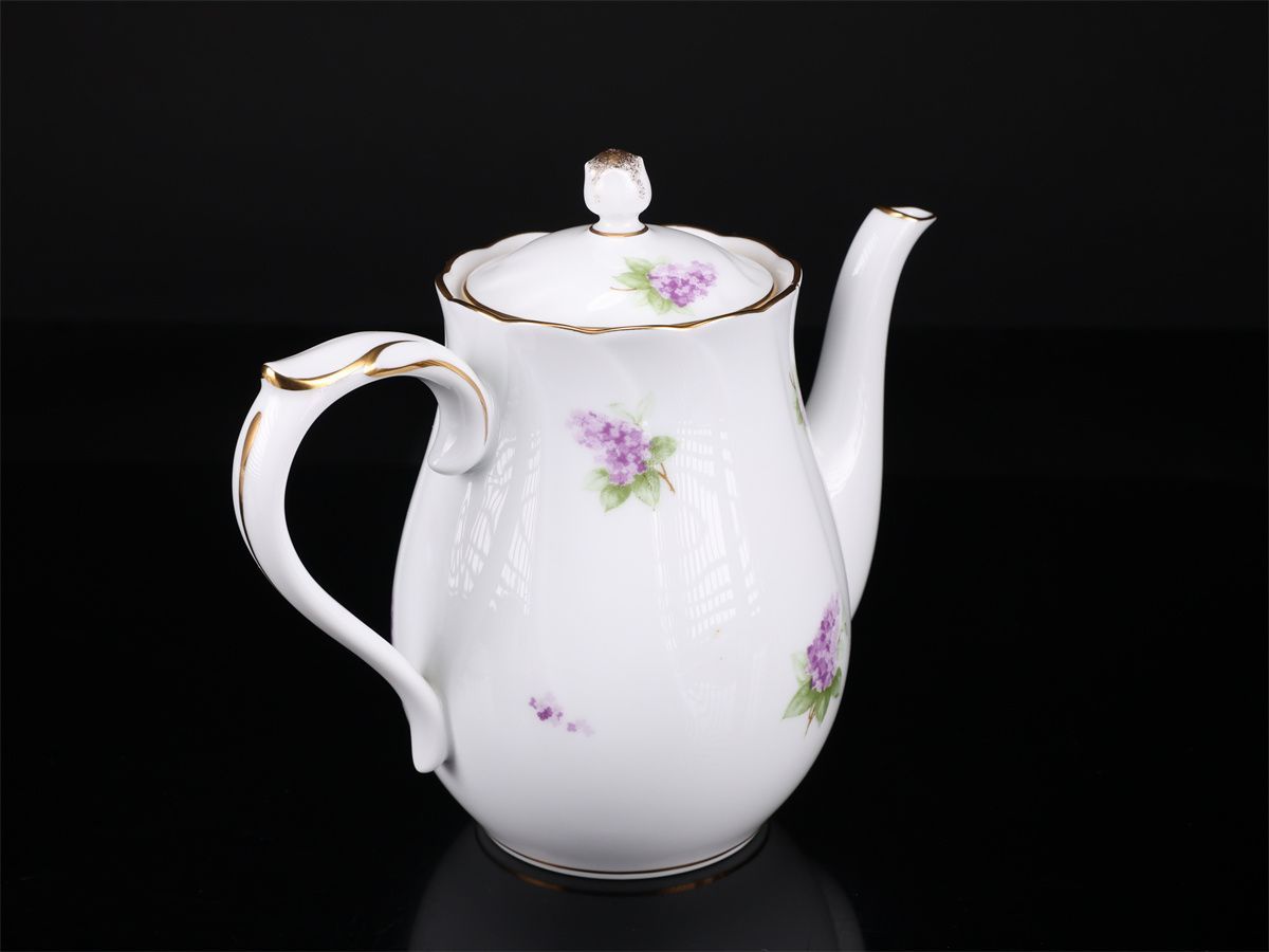 OKURA 【大倉陶園】 金彩紫花文 カップ＆ソーサー ティーポット