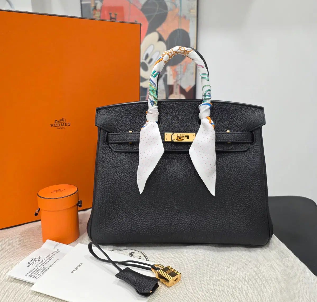 Hermes バーキン25 Togo ブラック ゴールド金具 トートバッグ Z刻印