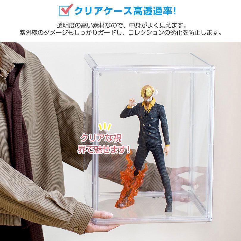 八番屋 フィギュアケース LEDケーブル穴あり 積み重ね可能