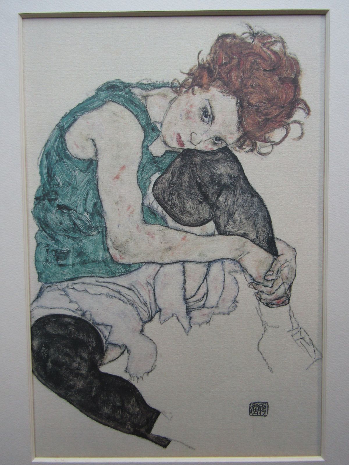 ポスター エゴン・シーレ 「膝を抱えて座る女」 額装品 - メルカリ
