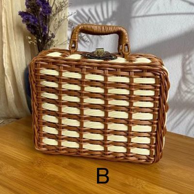 新品 バスケット トランク ケース 持ち運び 編みかご カゴ かわいい