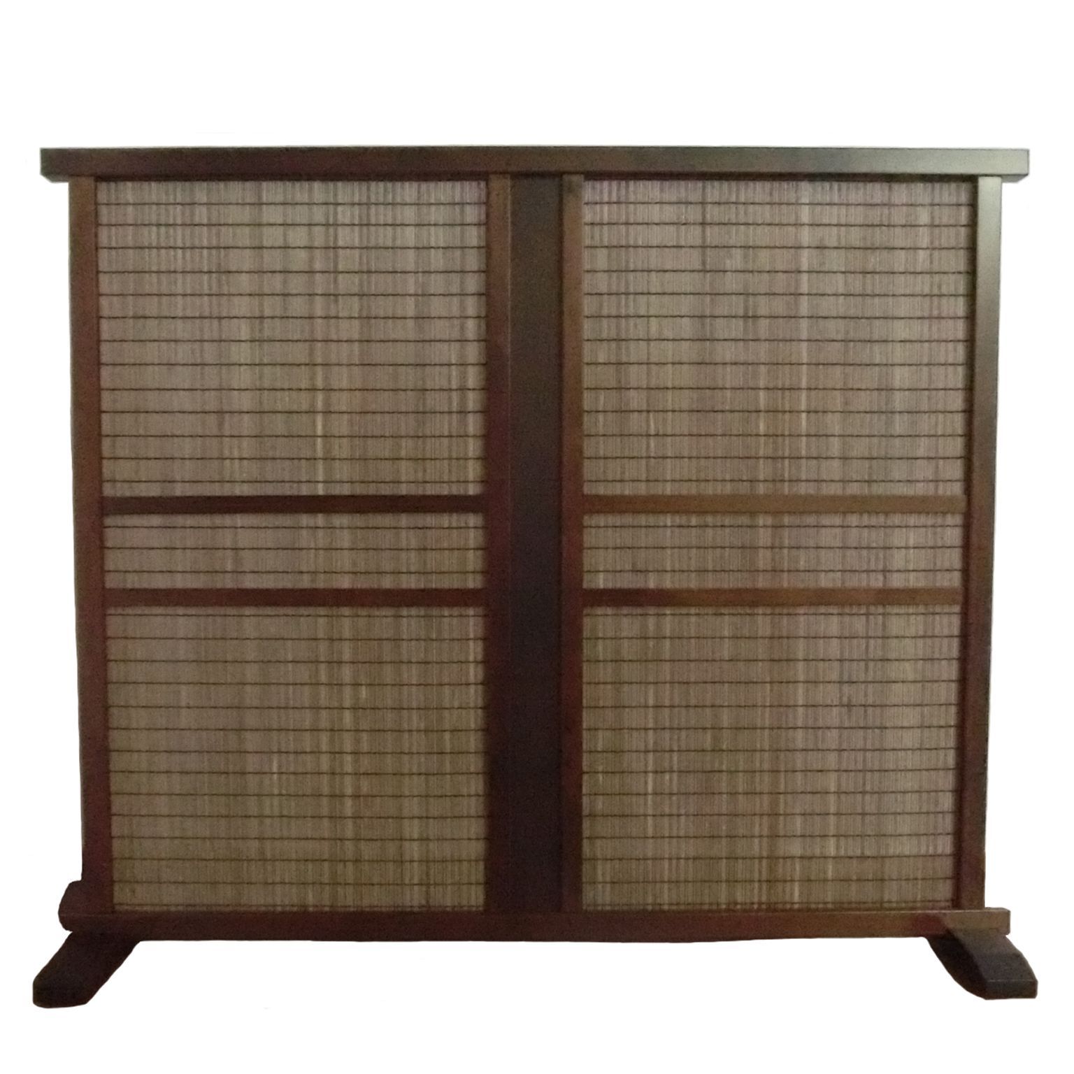 10827590 衝立 和風間仕切り衝立 1枚式 ブラウンフレーム 中部分