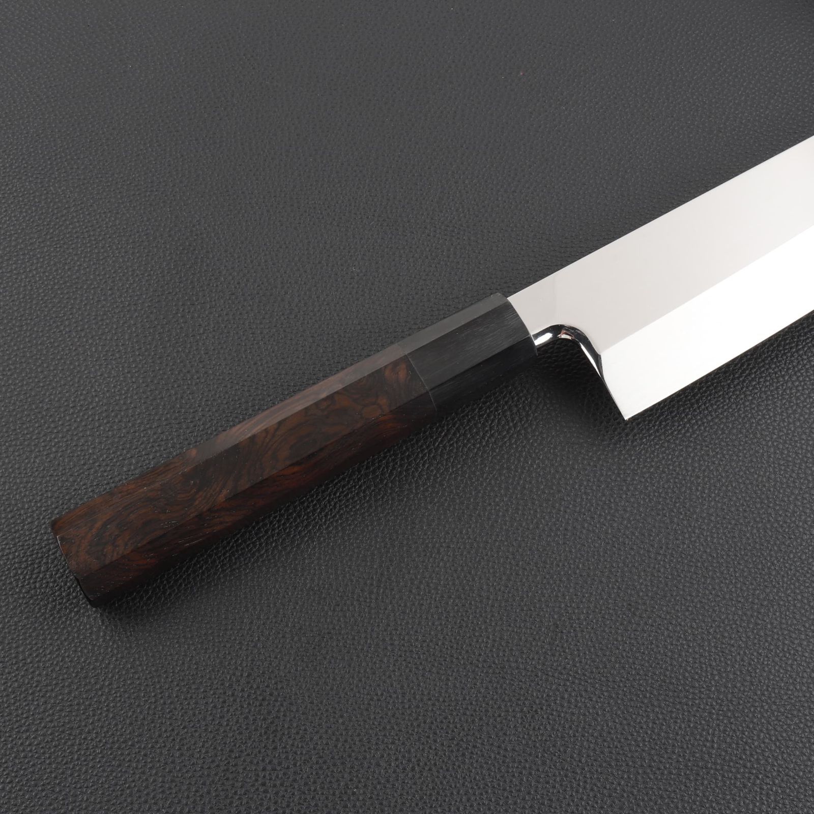 勘所型牛刀 9寸（刃渡り270mm）片刃 通常鏡面仕上げ 本刃付け 八角柄