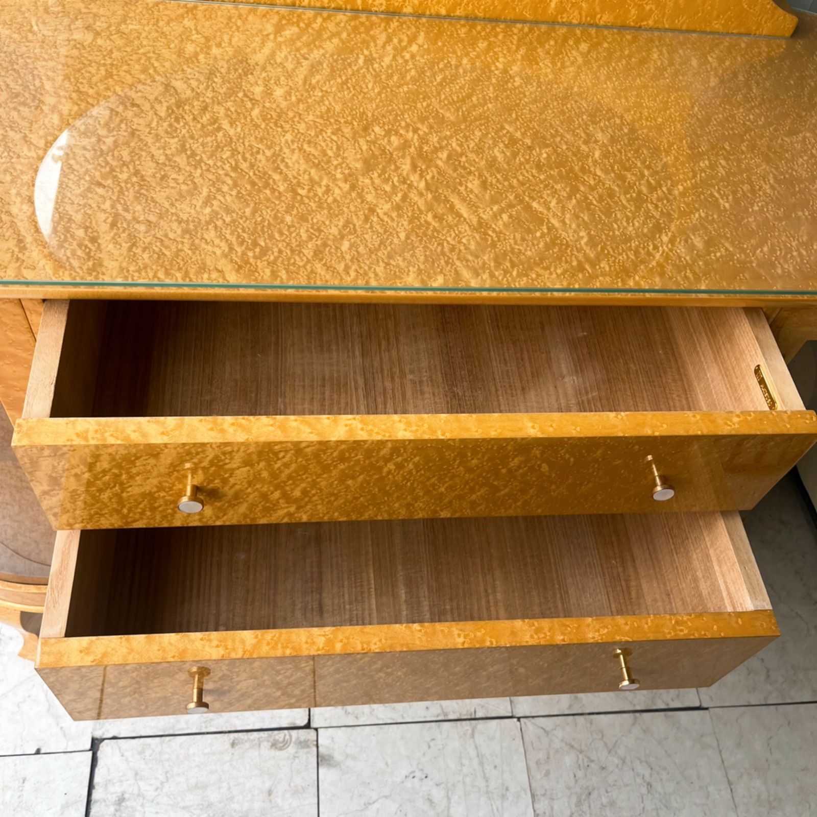 取付無料！松創 府中家具 最高級バーズアイメープル 猫脚ドレッサー✨