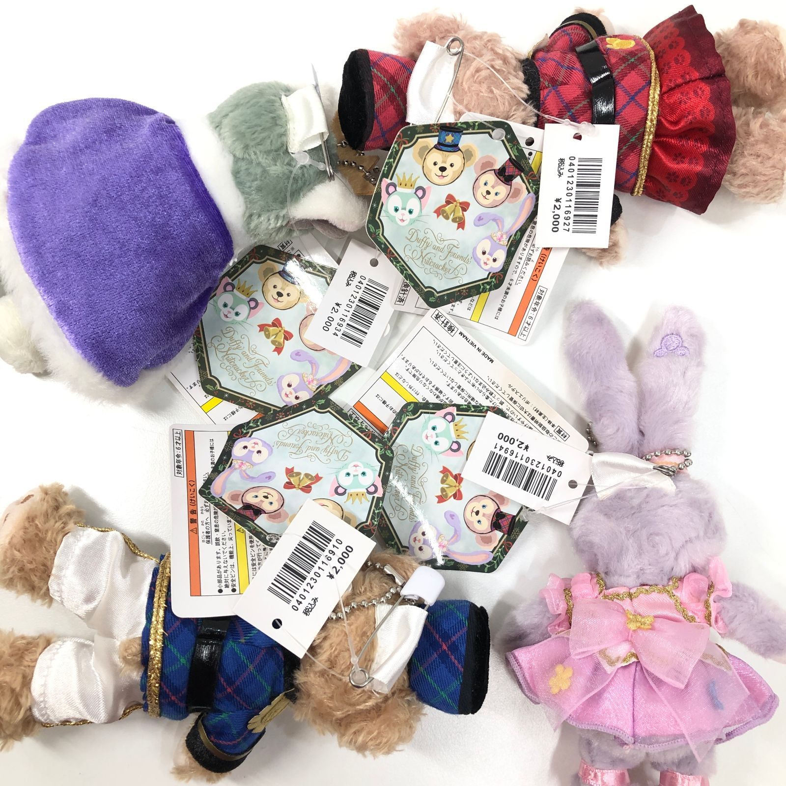 ダッフィー フレンズ くるみ割り人形 ぬいぐるみバッジ タグ付き 4体