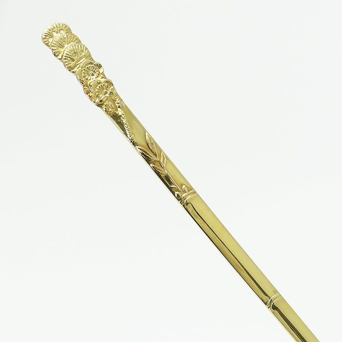 K18】約4.2g 耳かき みみかき 18金イエローゴールド松竹梅 工芸品 金属