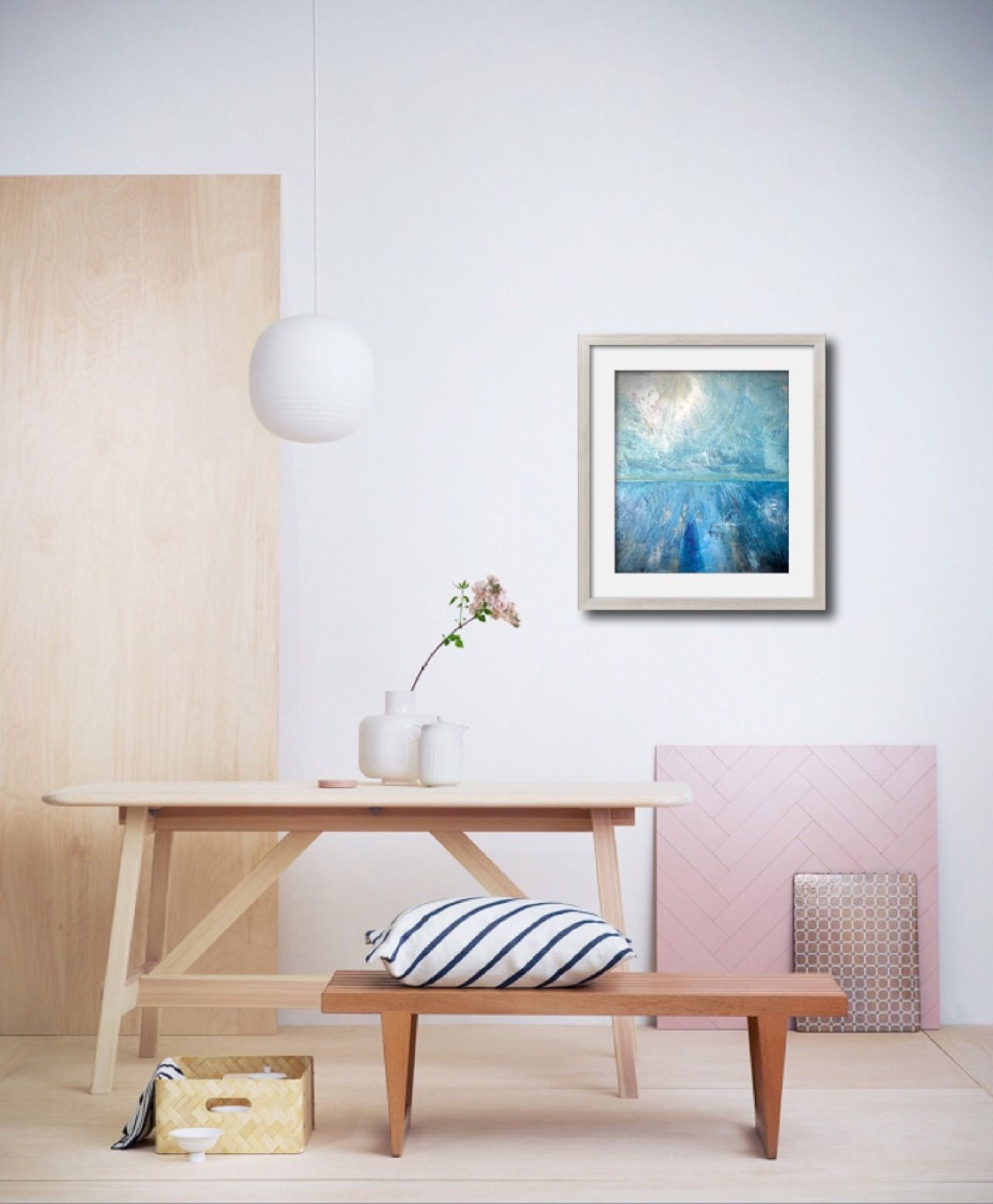 530×455×20 F10号 原画 海 空 絵画 キャンバス 抽象画 - メルカリ