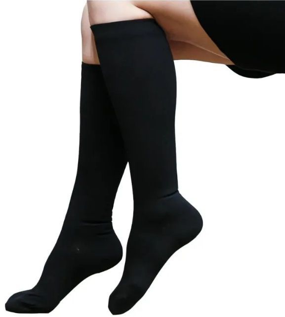 BiBiビビ 着圧ソックス 2足組 エナジック ハイソックス ブラック