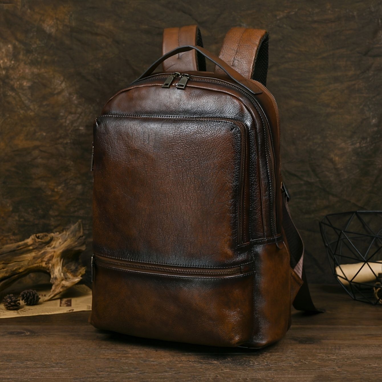 バックパック ヴィンテージ風 本革バックパック 大容量 軽量 調節可能