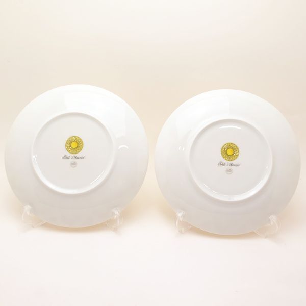 HERMES ソレイユ ドゥ エルメス デザートプレート 21cm ペア 2枚セット