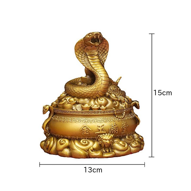 置物 装飾品 フィギュア 蛇 ヘビ コブラ スネーク ゴールド 金色