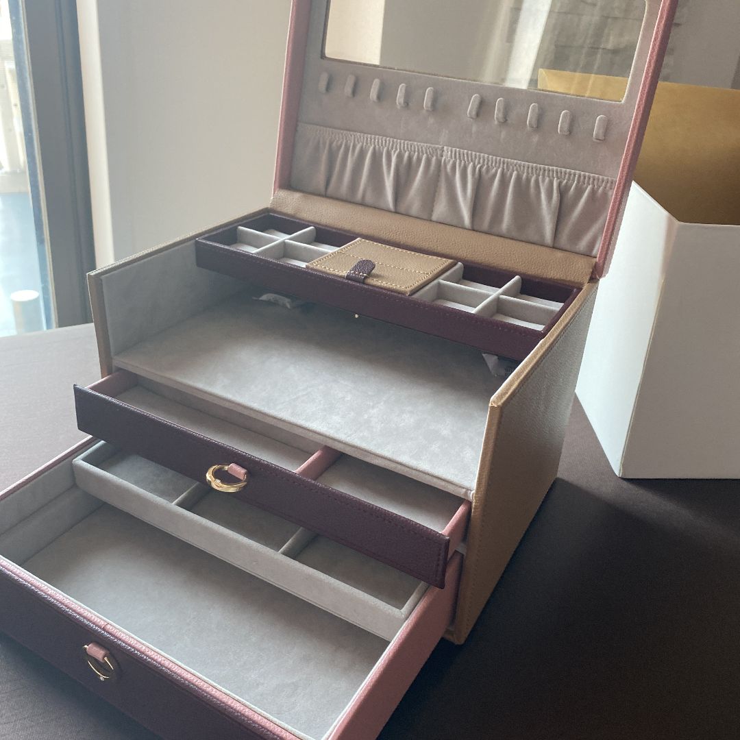 ジュエリーボックス LAZY SUSAN ジュエリーケース ピンク指輪ケース