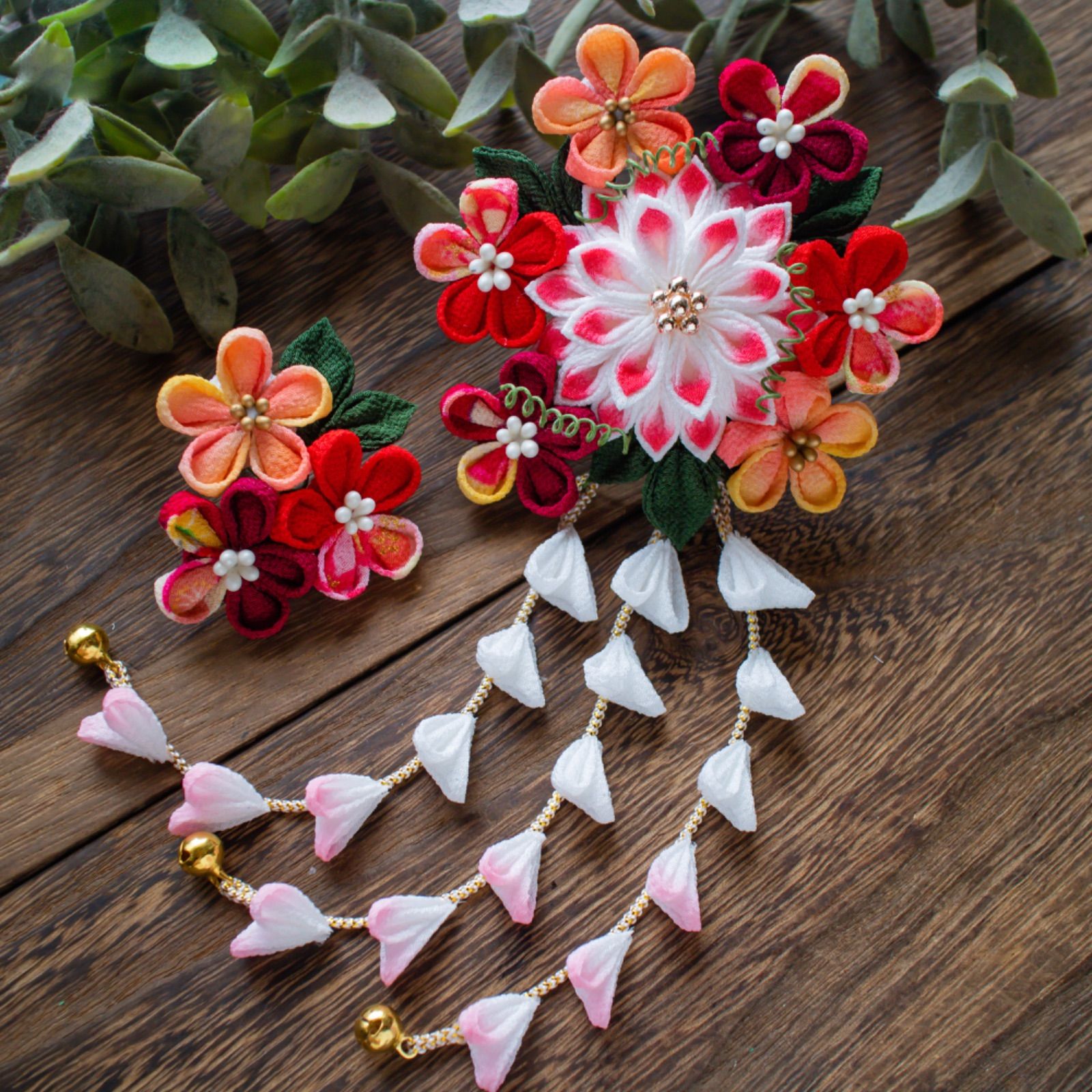 囲み】6062 つまみ細工 髪飾り 成人式 七五三入学卒業