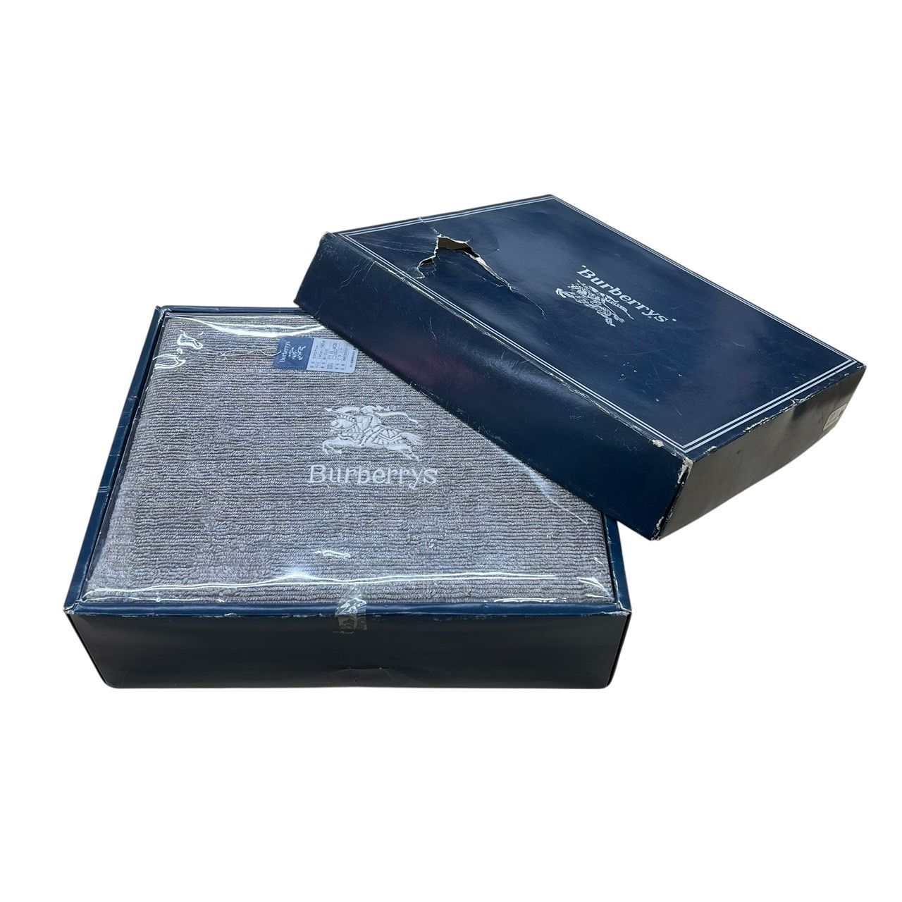 BURBERRY バーバリー タオルケット シングル グレー×ブラウン系 - メルカリ