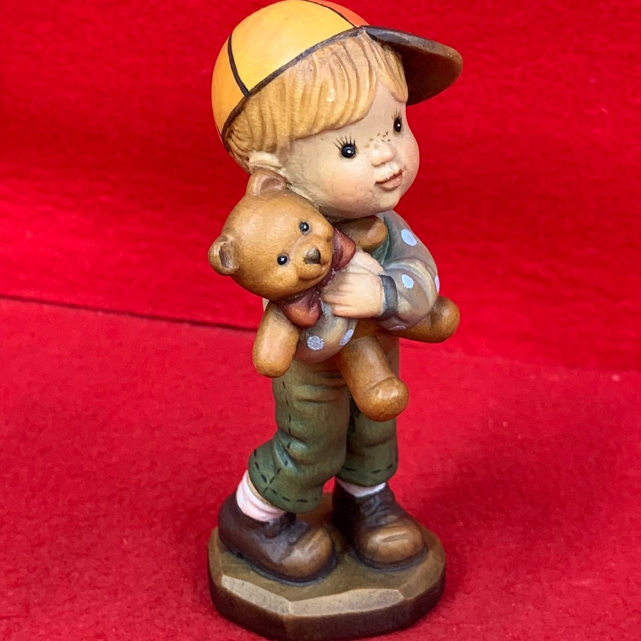 アンリ人形 木彫り サラケイ Bearly Ready 12cm Anri イタリア 置物 J1