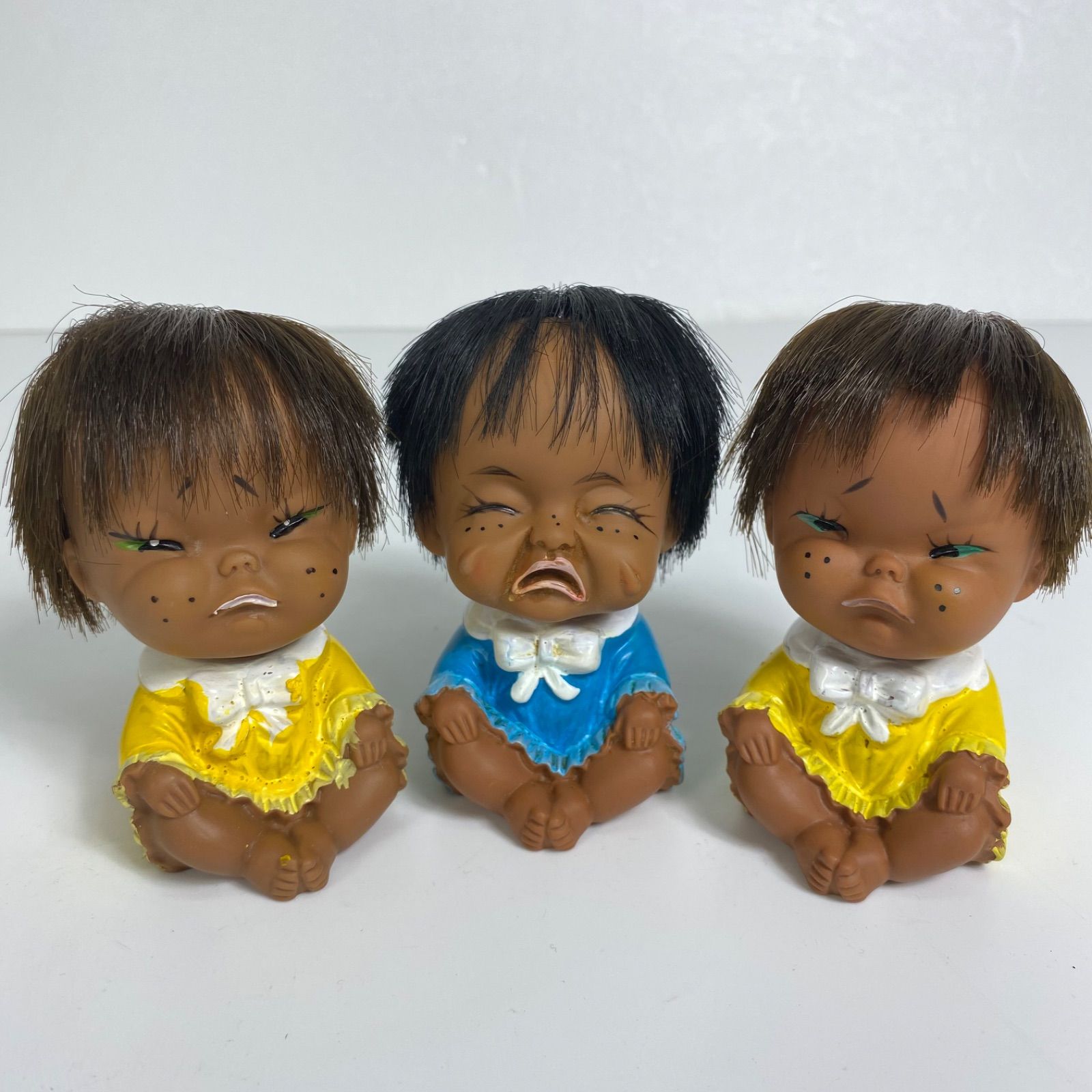 昭和レトロ ソフビ人形 ベビー 赤ちゃん フィギュア 3体セット 三つ子