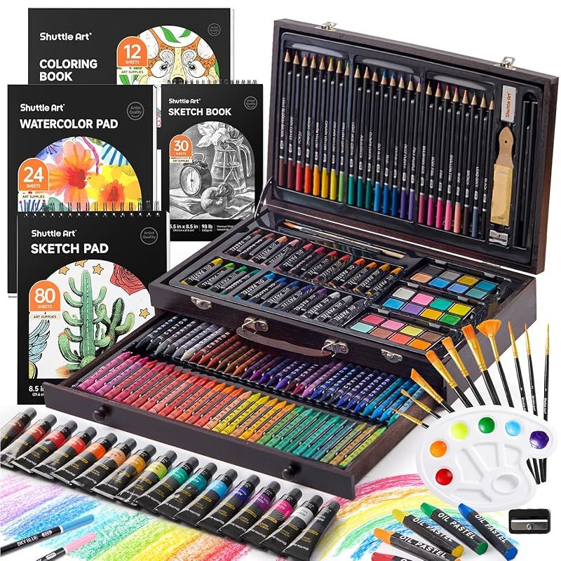 Shuttle Art お絵かきセット アートセット 画材セット 186点 色鉛筆