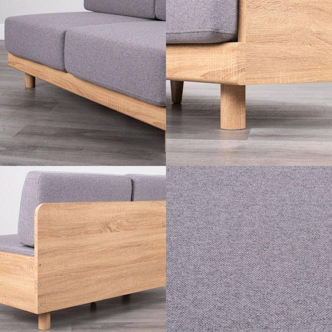 北欧風アームレス2人掛けソファ 幅140cm ラブソファ コンパクト（1266