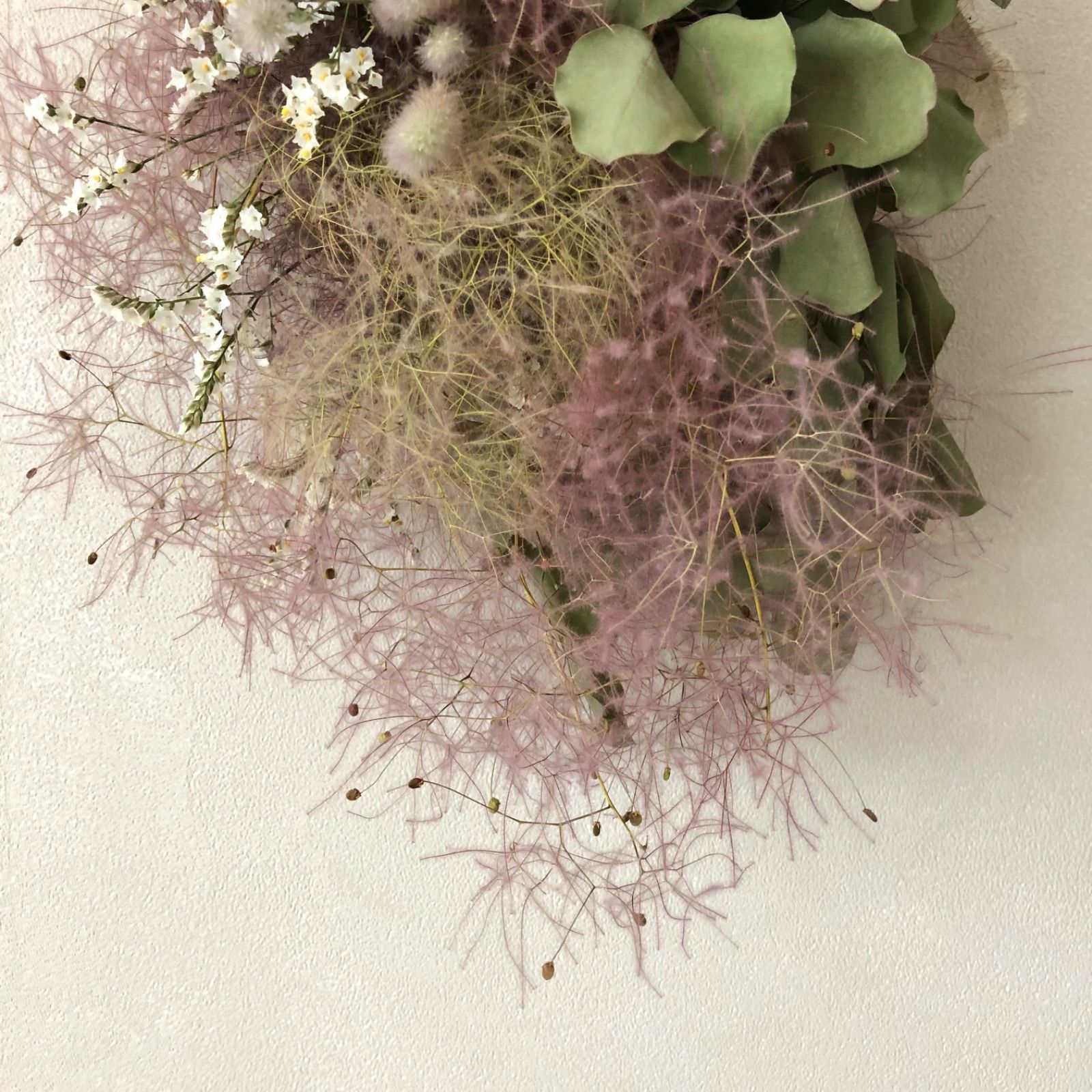 early summer スモークツリーとユーカリポポラス のスワッグ 45cm