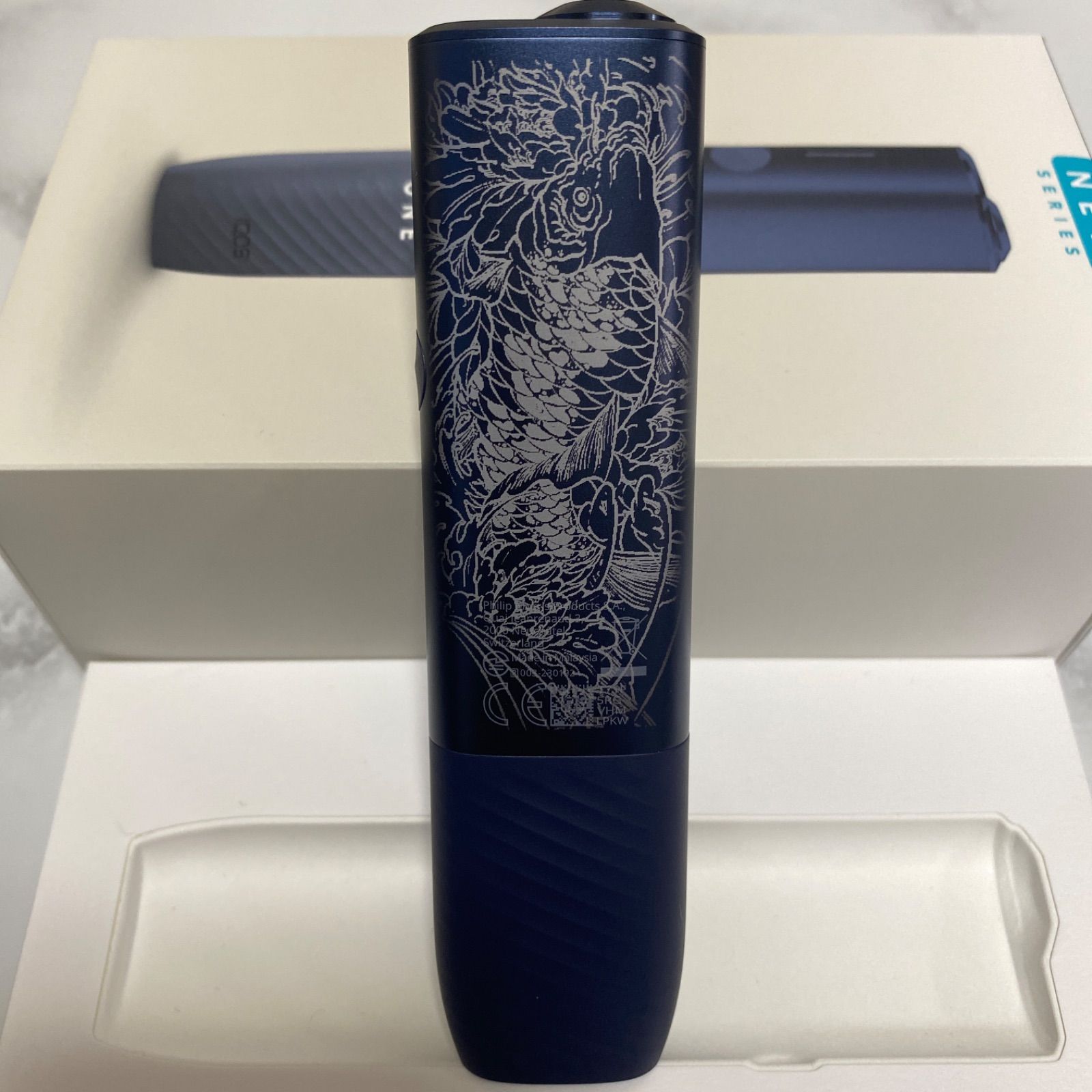 鯉 滝登り 菊 デザイン レーザー加工 iQOS ILUMA i ONE アイコス