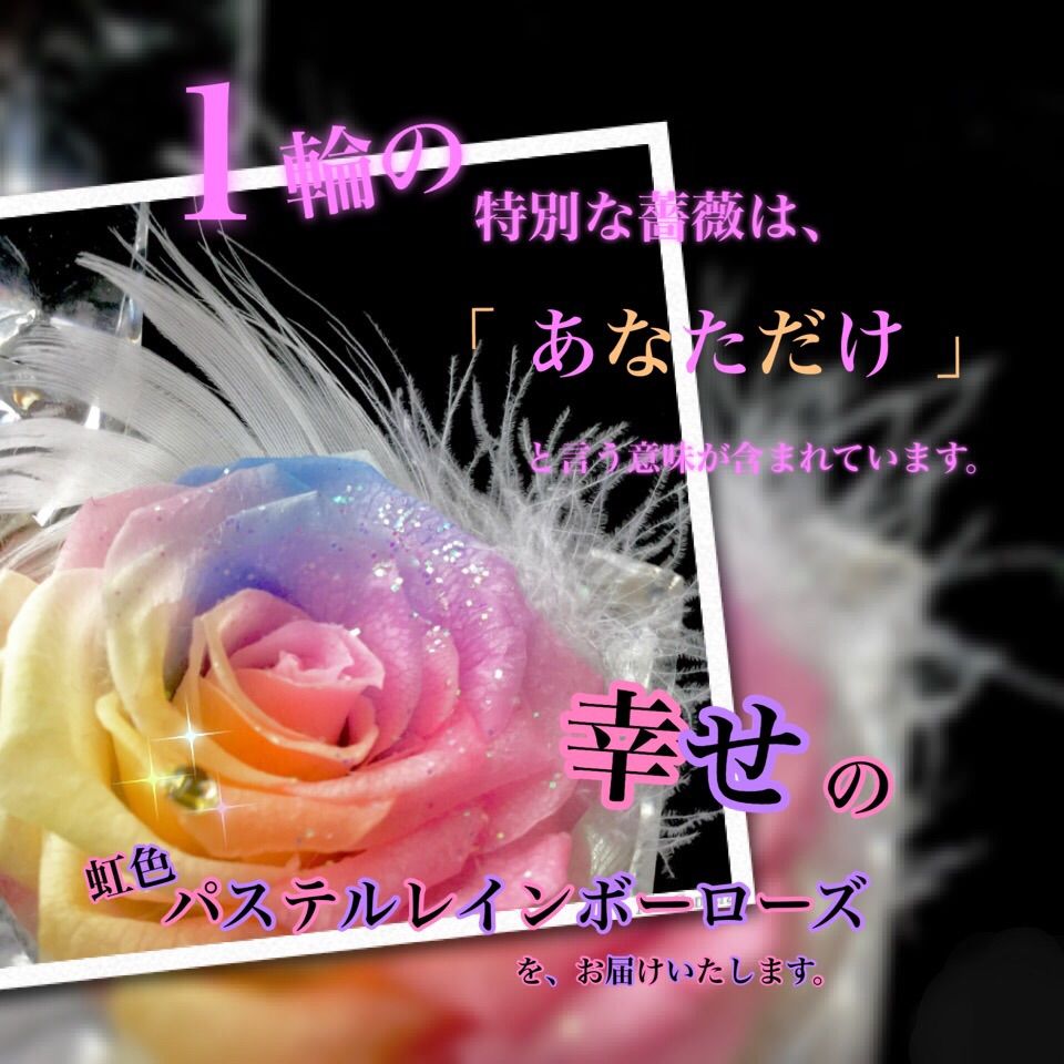希望の花・パステルレインボーローズプリザーブドフラワー・ミニ