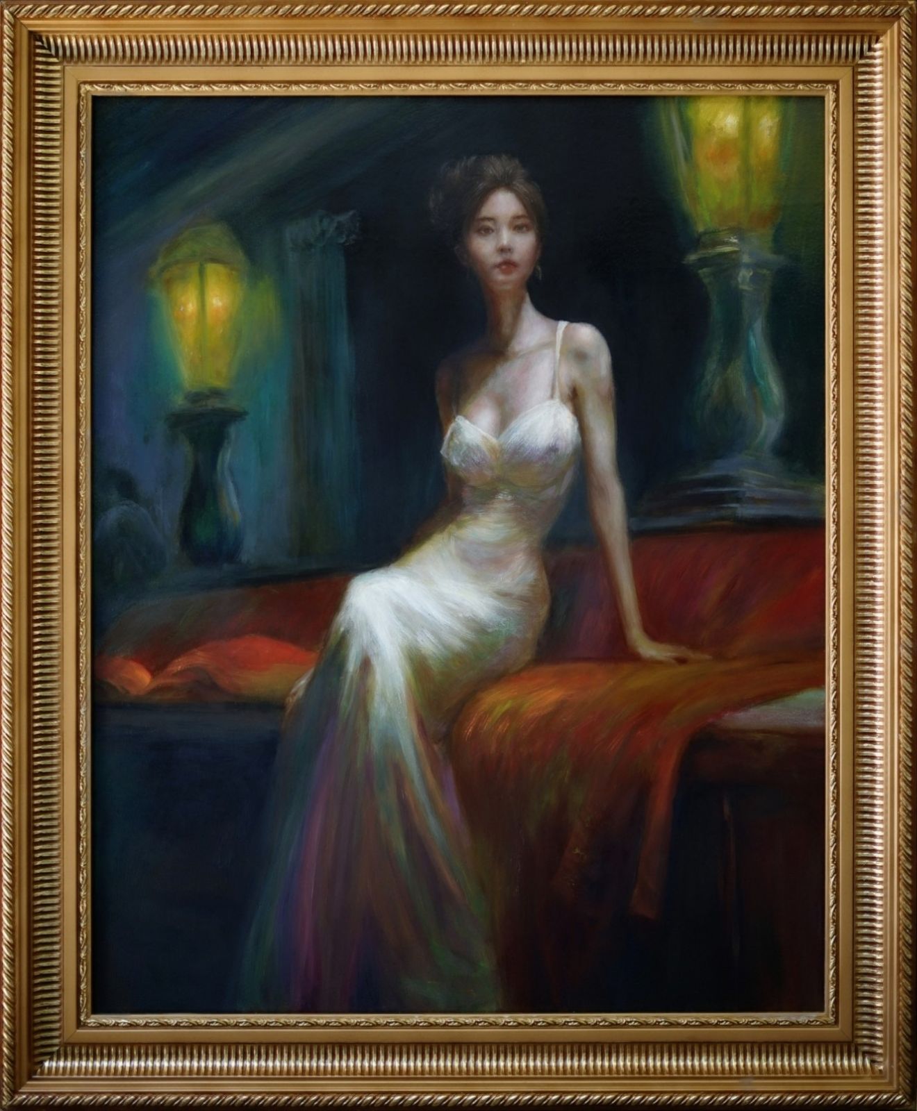 肉筆 真筆 真作 油彩画 絵画 額絵 鵠 Lounge - メルカリ