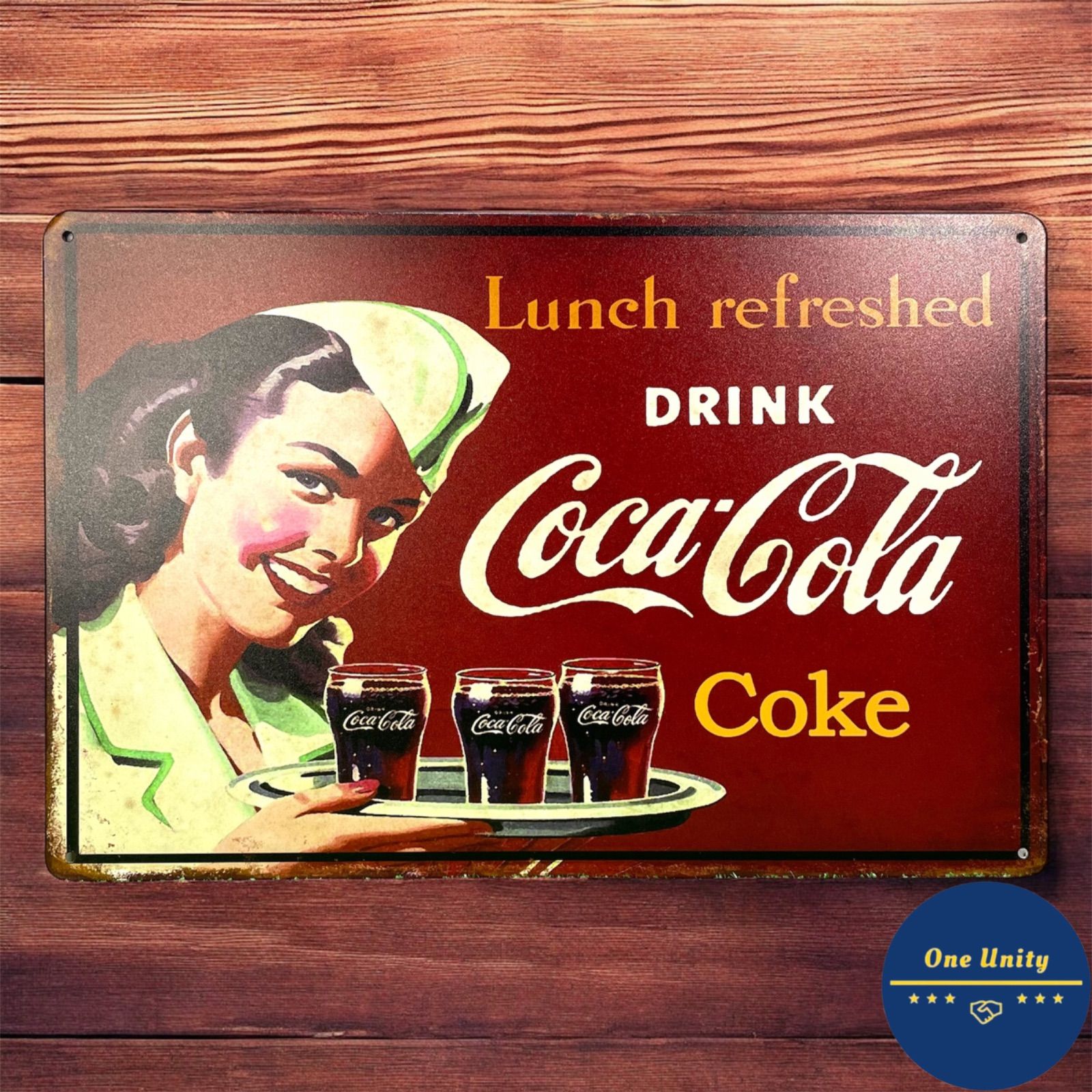 □B コカ・コーラ coca-cola 看板 ブリキ 昭和レトロ 大型 /N レトロ