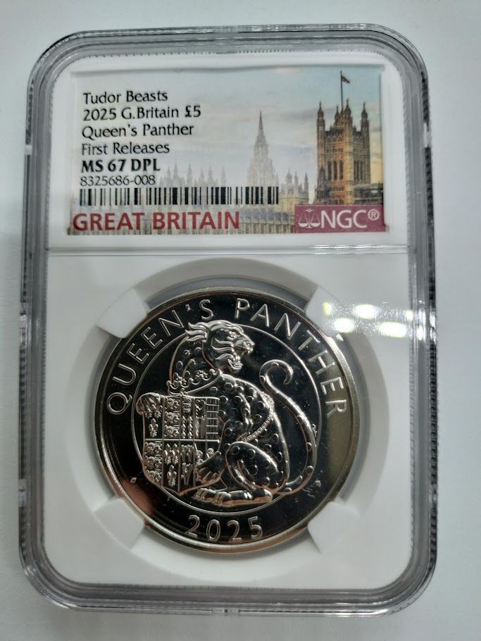 NGC MS67 DPL 2025年 英国 5PD クイーンズパンサー チューダービースト