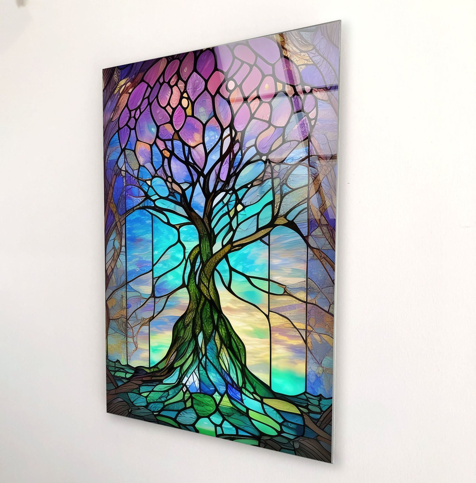 ガラスウォールアート ガラスアート素材：4mmの強化ガラス、ガラスの壁