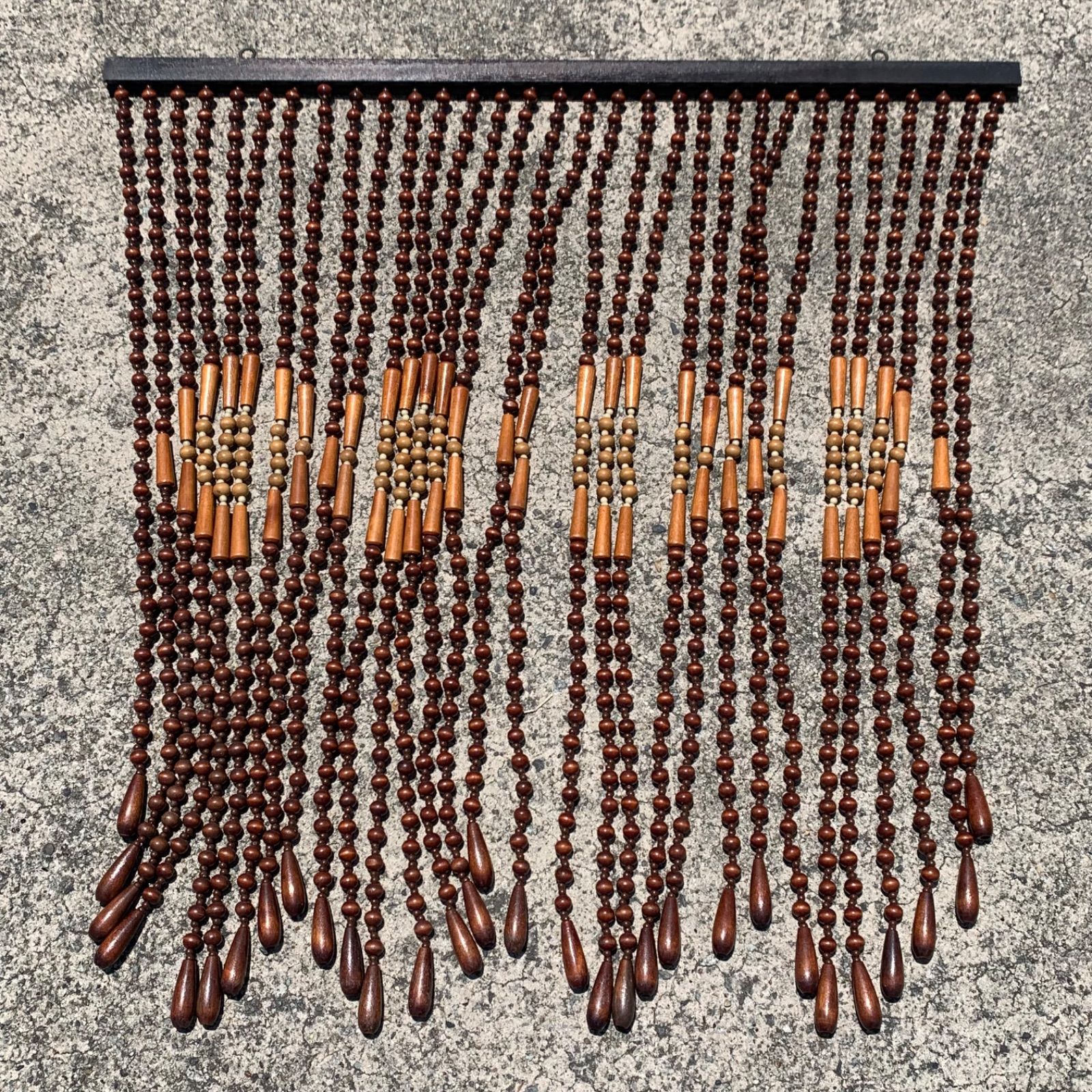 最終値下げ】①昭和レトロ 玉簾 玉すだれ 暖簾 珠のれん 木製 横85x高