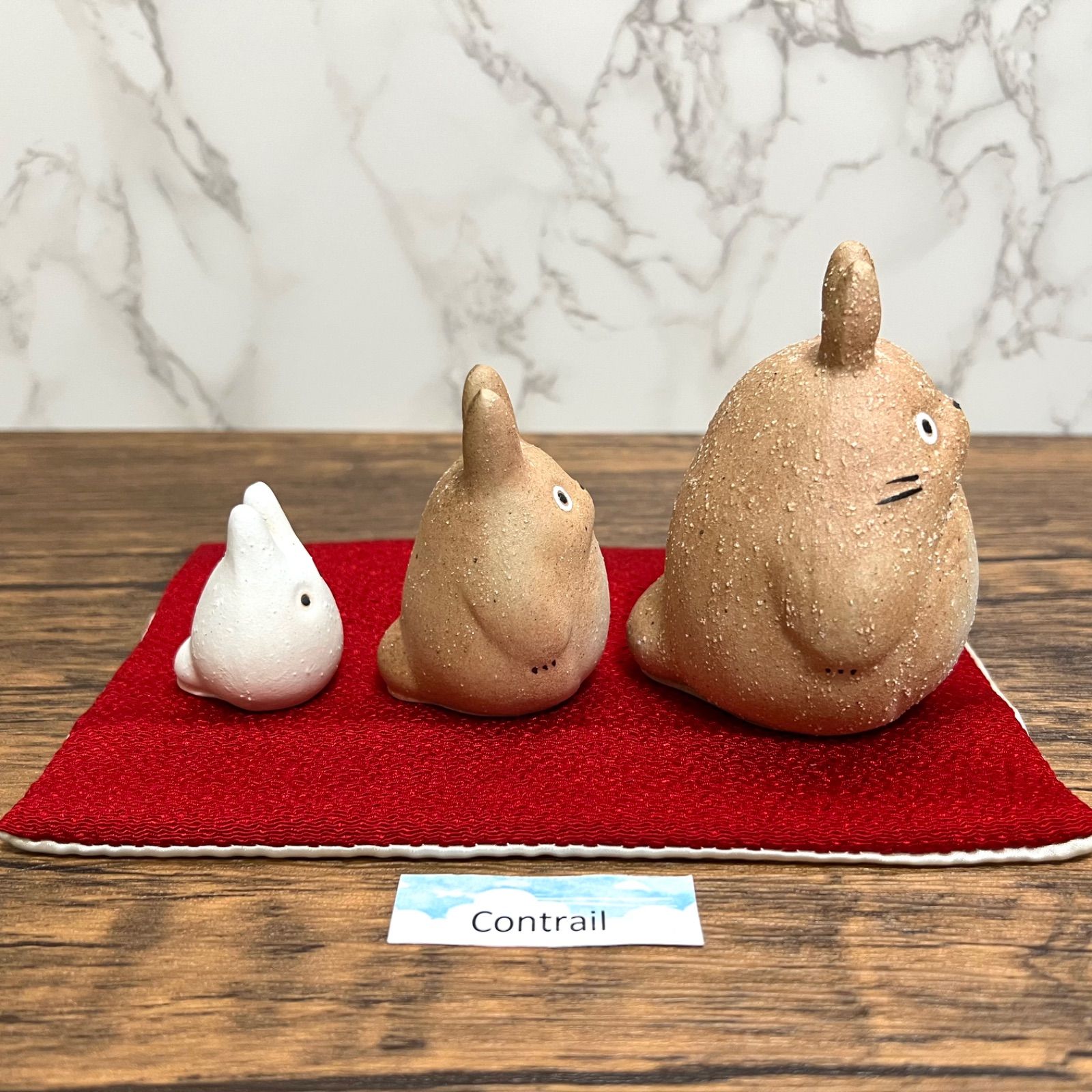 信楽焼】スタジオジブリ となりのトトロ 3体セット 陶器 置物 明山窯