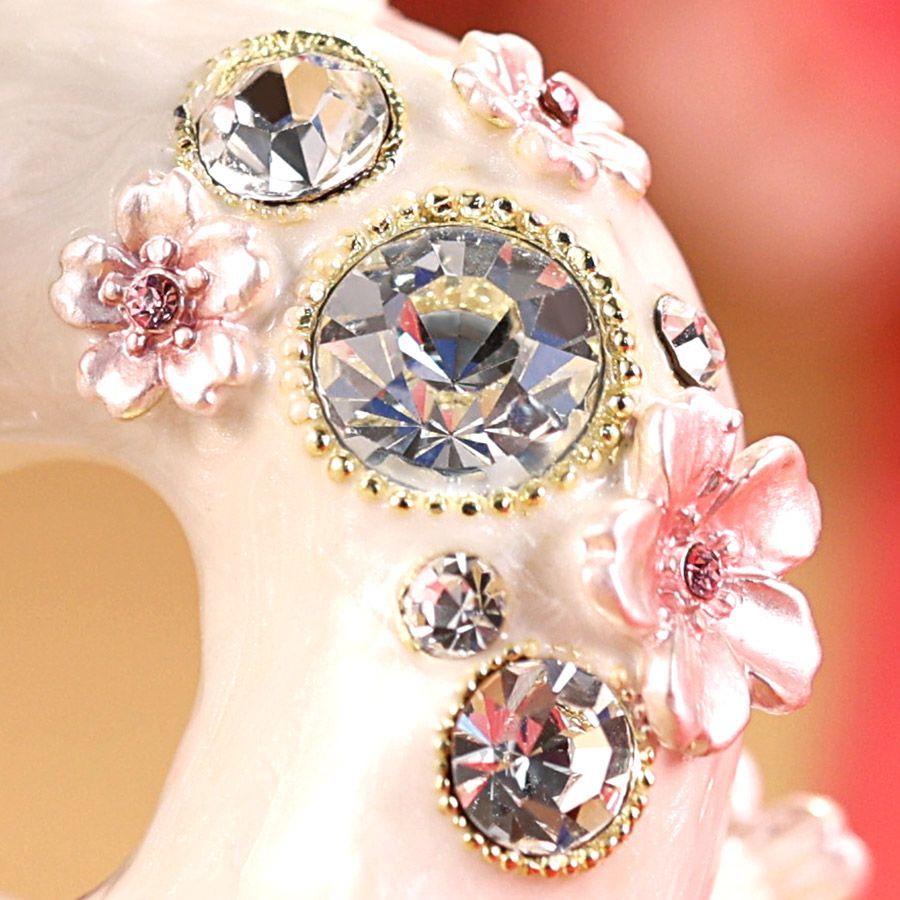 EX630-1【正規品】＜桜小蛇＞白蛇 巳年 干支の置物 ジュエリーボックス