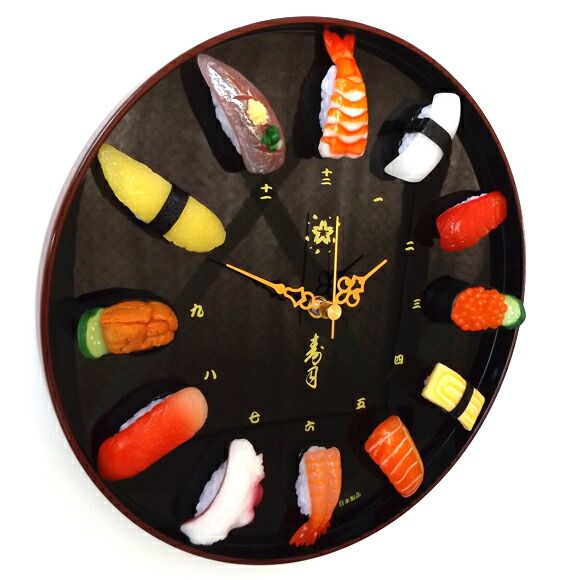 寿司 掛け時計 食品サンプル 食べ物 置き時計 掛け置き兼用 - メルカリ